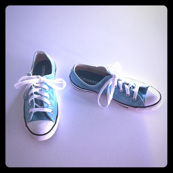AquaTeal Converse All Star Low Top Canvas Sneakers - Size 6 - Picture 1 of 8